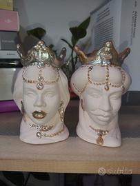 Teste di Moro Rosa cipria e argento