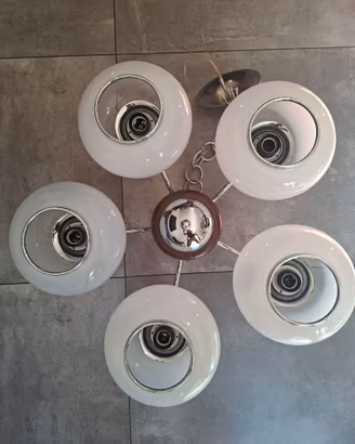 Lampadario 5 luci space Age 60 70