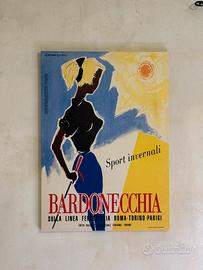 Quadro su tela stampa vintage poster Bardonecchia