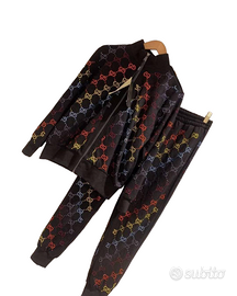 Gucci tuta con, GG disegnati con strass