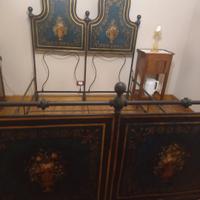 Letto in ferro dipinto a mano