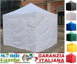 Gazebo richiudibile 2x2 m pieghevole telo bianco in PVC 100