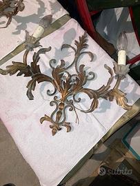 Coppia di appliques in ferro battuto