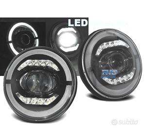 FARI JEEP WRANGLER 96-18 ANGEL EYES FULL LED NERO