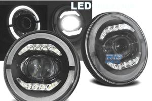 FARI JEEP WRANGLER 96-18 ANGEL EYES FULL LED NERO
