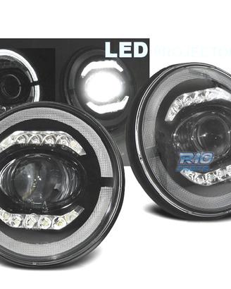 FARI JEEP WRANGLER 96-18 ANGEL EYES FULL LED NERO