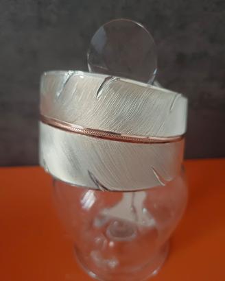 bracciale rigido a fascia stile western/piuma nava
