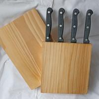 Ceppo porta coltelli acciaio inox con tagliere 