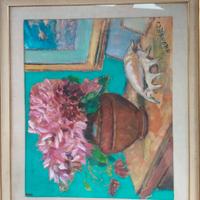 Quadro Luigi Brunello Dalie con vaso