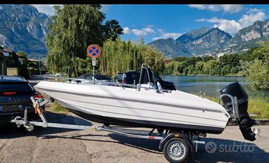 Barca open Miami 15 e rimorchio Ellebi 600 Kg