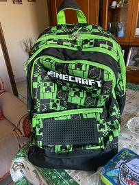 Zaino originale minecraft + portacolori SJ Seven