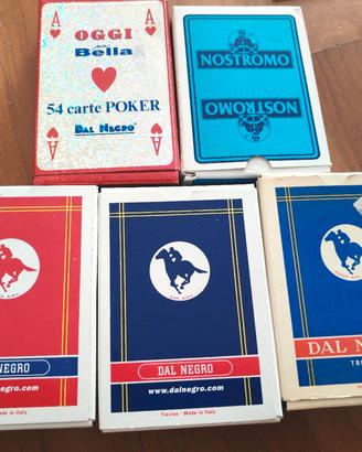 5 Mazzi Carte da Gioco Vintage 