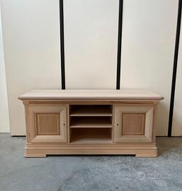 Mobile base madia porta TV soggiorno legno grezzo