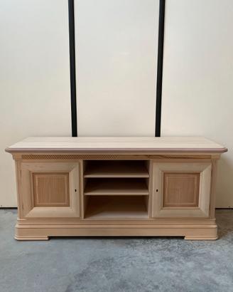 Mobile base madia porta TV soggiorno legno grezzo