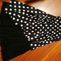 Gonna pois bianca e nera taglia unica