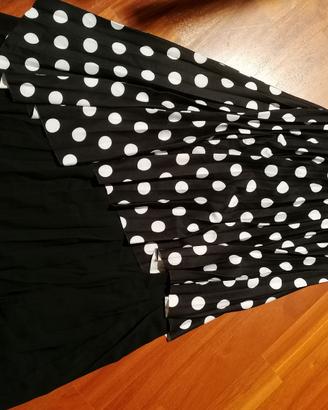 Gonna pois bianca e nera taglia unica