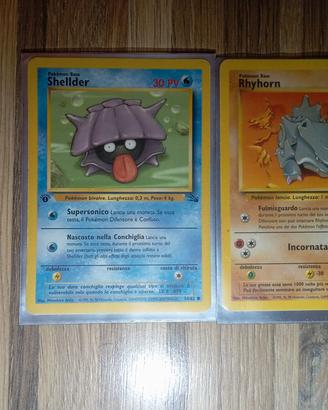 Lotto 2 carte Pokemon 1ª Ed, Shellder e Rhyhorn