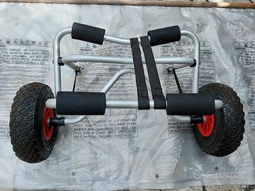 Canoa ouassou con carrello e pagaia