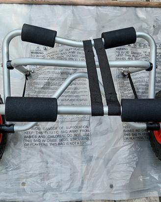 Canoa ouassou con carrello e pagaia