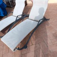 N.2 sdraio/lettini in alluminio, telo impermeabile