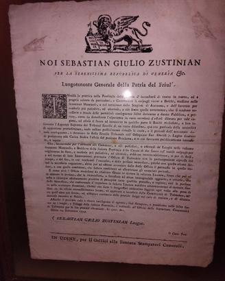 editto Veneziano del 1779 per la carnia