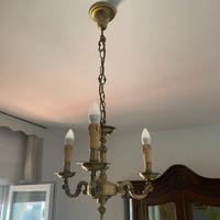 Coppia di lampadari in ottone