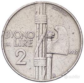 Buono da 2 Lire asse ruotato 15 gradi