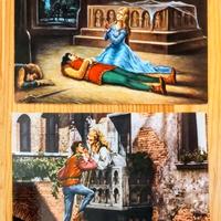 Lotto 2 cartoline  Giulietta e Romeo San Valentino