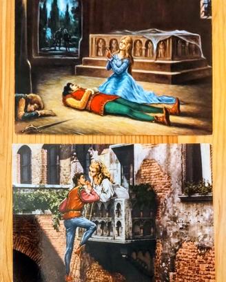 Lotto 2 cartoline  Giulietta e Romeo San Valentino