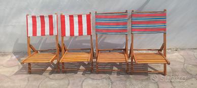 4 spiaggine in legno 