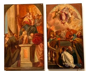 Coppia di olii su tavola “800