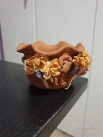 Piccolo vaso terracotta, fatto a mano