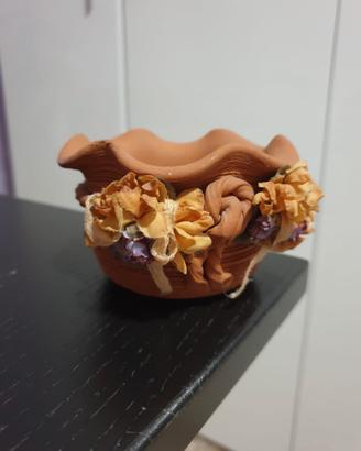Piccolo vaso terracotta, fatto a mano