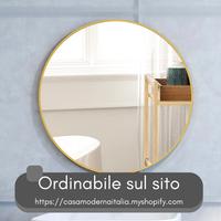 Specchio Rotondo a Parete da Bagno in Vetro