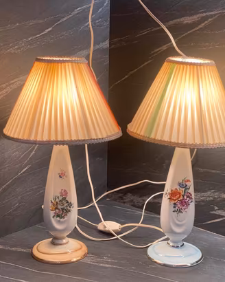Coppia lampade abat-jour vintage Sesto Fiorentino