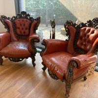 2 Poltrone  stile barocco francese 