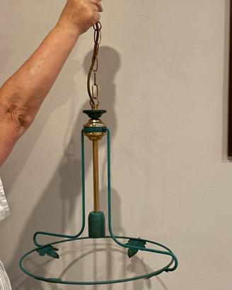 Lampadario anni 50-60 ferro battuto