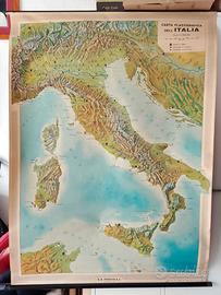CARTA GEOGRAFICA ITALIA ANNI 60