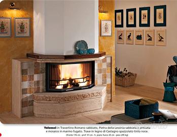 Caminetto a legna con rivestimento sconto 50%