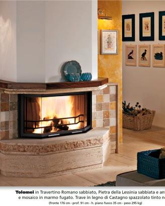 Caminetto a legna con rivestimento sconto 50%