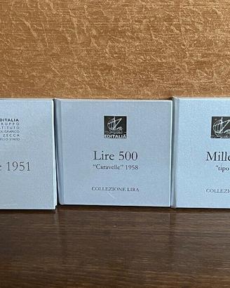 Collezione Lingottini: 1-10-500-1000-10000 Lire Ag
