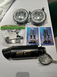 Scarico moto  frecce porta targa fari a led