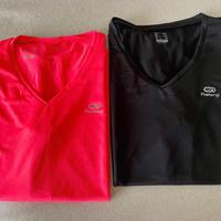 2 maglie donna tessuto tecnico Decathlon tg S