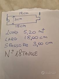 Lotto 18 Tavole Legno Masello Perline Abete Maschi