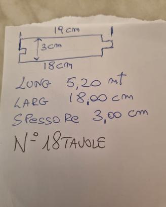 Lotto 18 Tavole Legno Masello Perline Abete Maschi