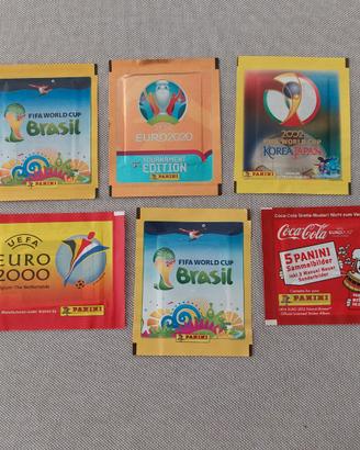 Panini 6 bustine vari anni piene sigillate 