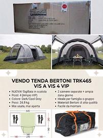 Tenda Bertoni Vis a Vis 4 VIP – Nuova mai us