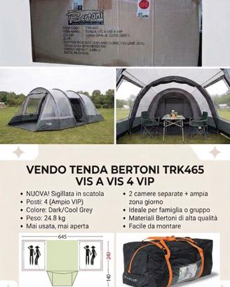 Tenda Bertoni Vis a Vis 4 VIP – Nuova mai us