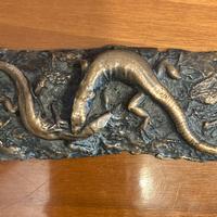 SCULTURA IN BRONZO LUCERTOLE