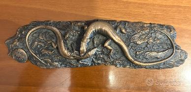 SCULTURA IN BRONZO LUCERTOLE